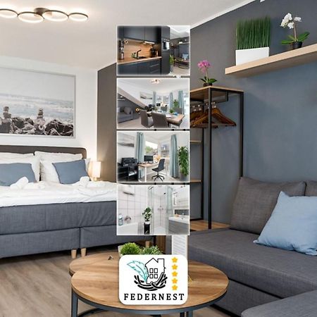 Federnest - Luxus-Studio - Kingsize Boxspringbett - Home-Office Mit Monitor Und Drucker - 11 Min Hbf Дуйсбург Екстер'єр фото