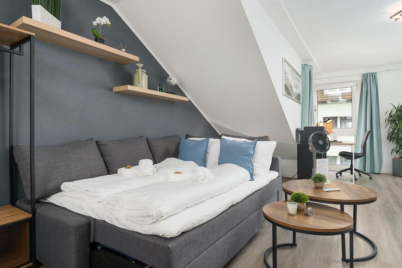 Federnest - Luxus-Studio - Kingsize Boxspringbett - Home-Office Mit Monitor Und Drucker - 11 Min Hbf Дуйсбург Екстер'єр фото