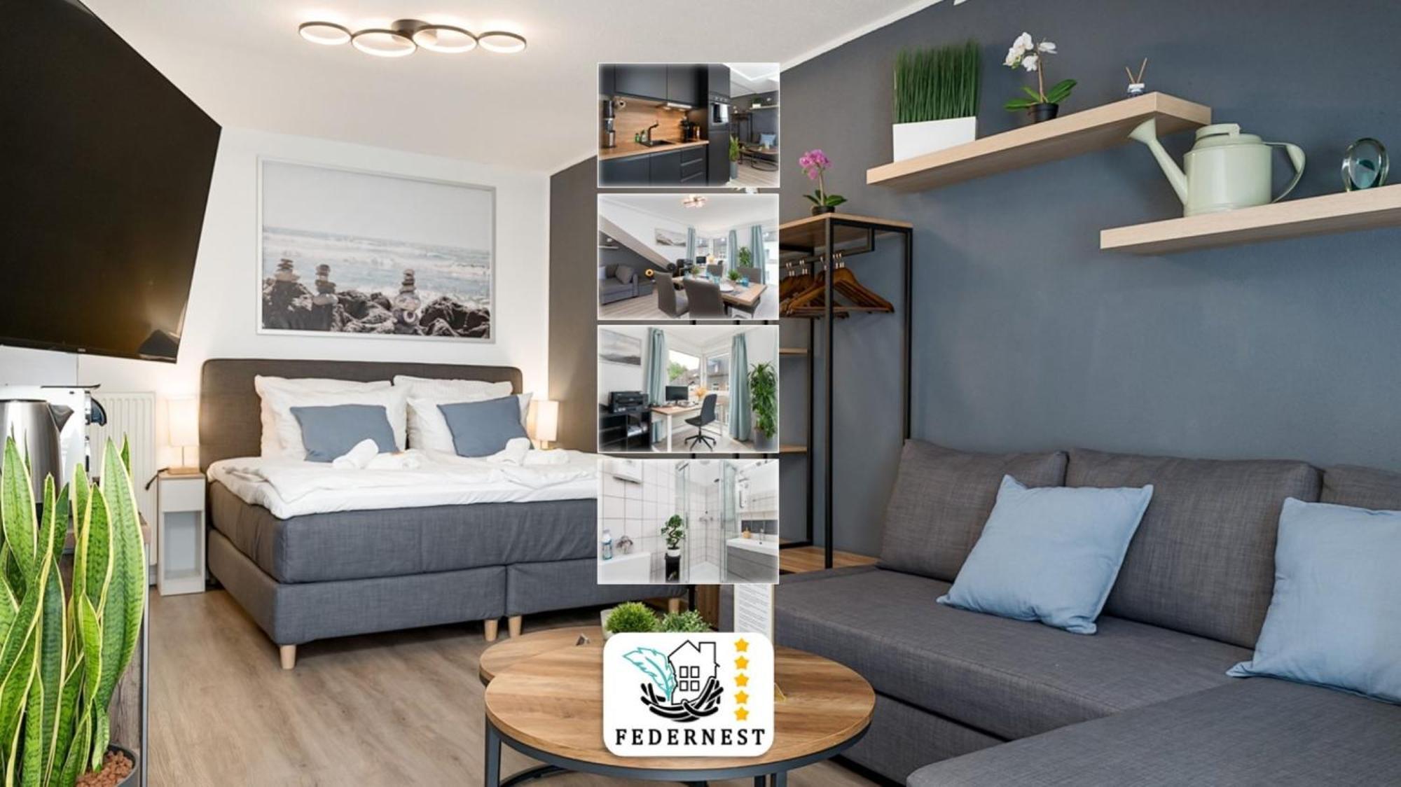 Federnest - Luxus-Studio - Kingsize Boxspringbett - Home-Office Mit Monitor Und Drucker - 11 Min Hbf Дуйсбург Екстер'єр фото