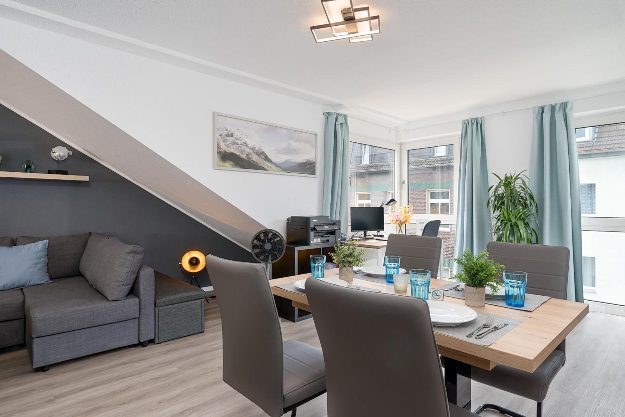 Federnest - Luxus-Studio - Kingsize Boxspringbett - Home-Office Mit Monitor Und Drucker - 11 Min Hbf Дуйсбург Екстер'єр фото